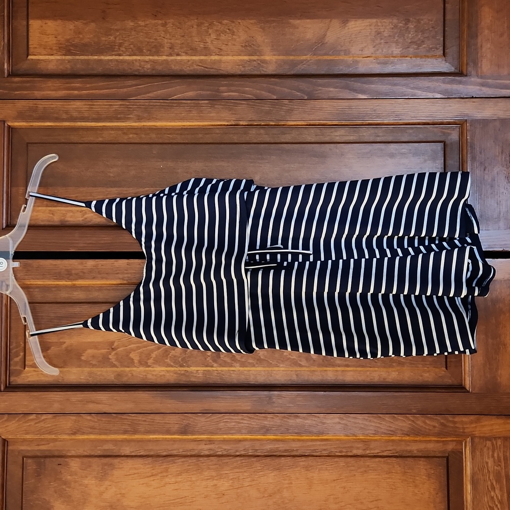 CUPSHE Striped tank tie front Romper